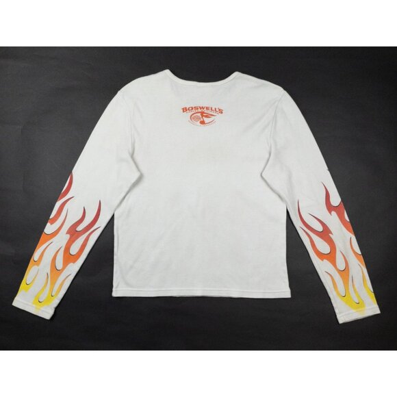 Harley-Davidson Flames T-Shirt Women's Tag XL Vintage Y2K Flames USA Long Sleeve - Picture 4 of 12